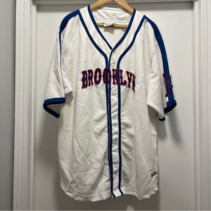 Vintage 1990s Pro Player Stadium Series Jersey Men XL Brooklyn #04 White Blue XL